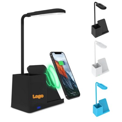 Desk Organizer Lamp W/ Wireless Charger