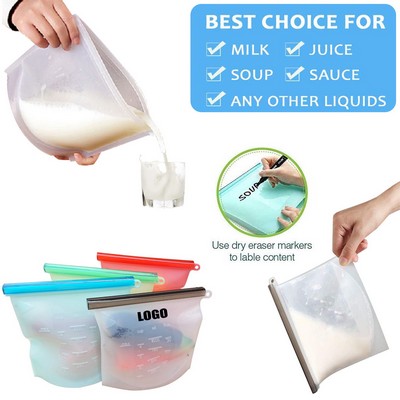 Large Capacity Silicone Food Storage Bag with Zipper