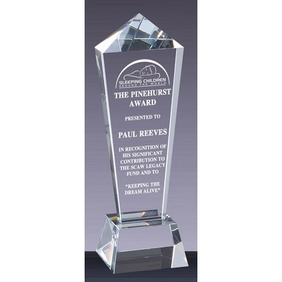 Crystal Pillar Award,3-1/2"x 11"H