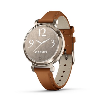 Garmin® Lily 2 Classic Smartwatch Cream Gold W/ Tan Leather Band