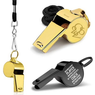 Metal Whistle With Lanyard