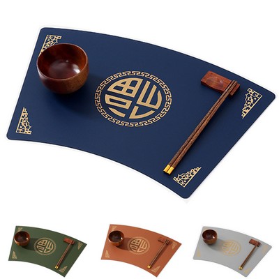 Fan-shaped Leather Double-side Placemat