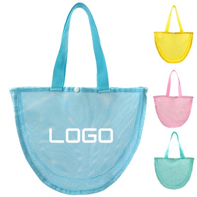 Children's Colorful Mesh Beach Seashell Bags