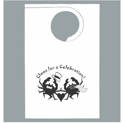 Stock "Claws For Celebration Bride & Groom Crab" Design Poly Backed Paper Bib w/Ties Minimum 25 bibs