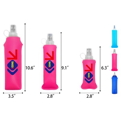 Folding Soft Flask Portable Collapsible Running Lightweight Water Bottle