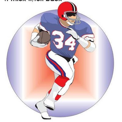 Football Player Acrylic Coaster w/Felt Back