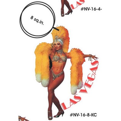 Showgirl in Yellow Key Chain w/Clear Mirror Back (8 Square Inch)