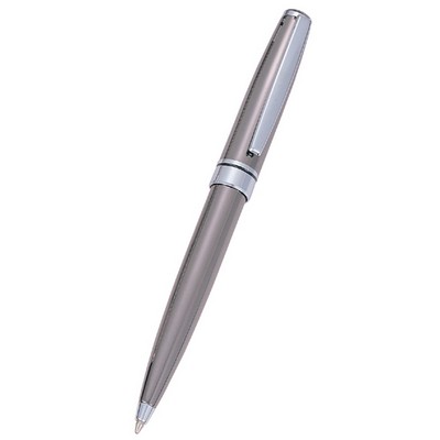 Gun Metal Finish Ballpoint Pen w/Chrome Accents