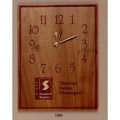 9"x12" Walnut Wall Clock (19h)