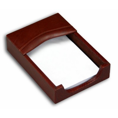 Classic Mocha Brown Leather Memo Holder (4"x6")