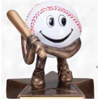 Lil' Buddy Resin Sculpture Award w/ Star Base (Baseball)