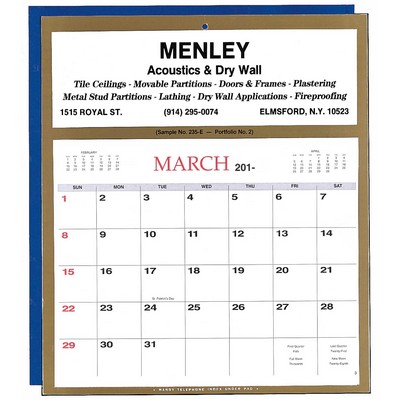 Commercial Memo Calendar-11 1/4"x12 1/2" (After 5/1)