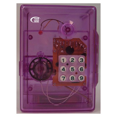 4 1/2"x 3 1/4"x 4 3/4" Purple Electronic Safe Bank