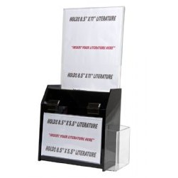 Black Non-Locking Ballot/ Suggestion Box W/ Ad Holder