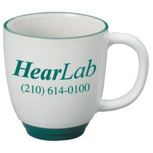 14 Oz. Heartland Bistro Mug (White w/Green Trim)