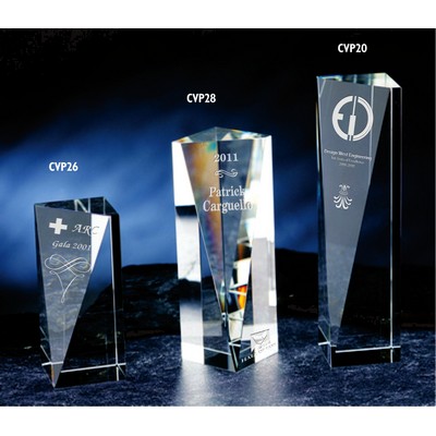 Victory Pillar Optic Crystal Award (2½"x10")