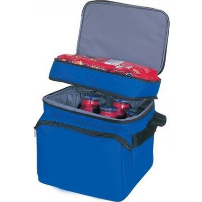 Deluxe 12-Can Cooler W/Two Zippered Compartment, Adjustable Shoulder Strap