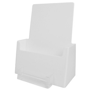 White Pamphlet Holder w/Business Card Pocket (6"x9")