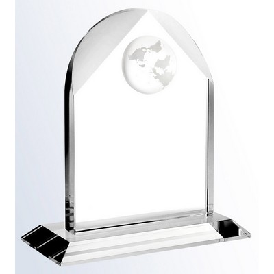 Crystal Distinguished Globe Arch Award, Medium (5-1/2"x7-1/2"H)