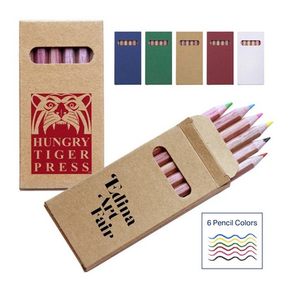 6 Color Wooden Pencil Set in Box