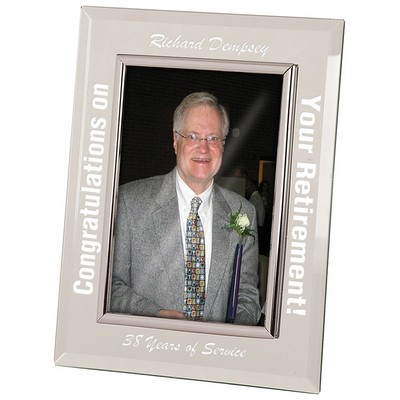 Premier Glass Mirror Picture Frame w/Silver Rim