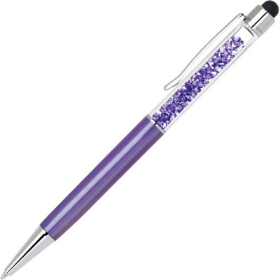 Crystal Stylus pen / ball point pen - Purple