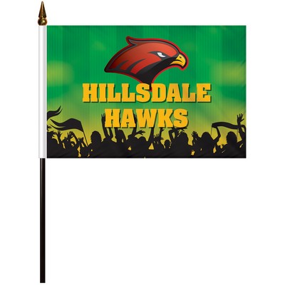 8"x 12" Single Reverse Polyester Stick Flags