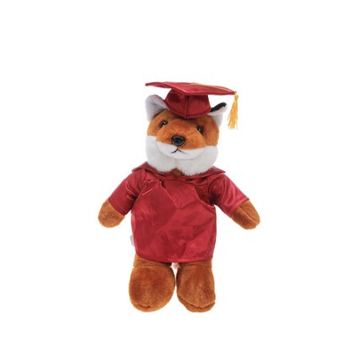 Soft Plush Fox in Graduation Cap & Gown Stuffed Animal