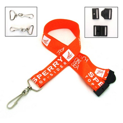 3/4" Polyester Lanyard W/ Metal Swivel Snap Hook & Quick Release