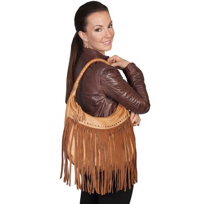 Ladies Soft Leather Fringe Handbag