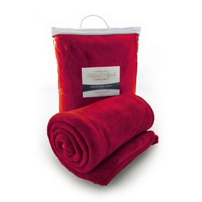 Micro Plush Coral Fleece Blanket - Red (Overseas)