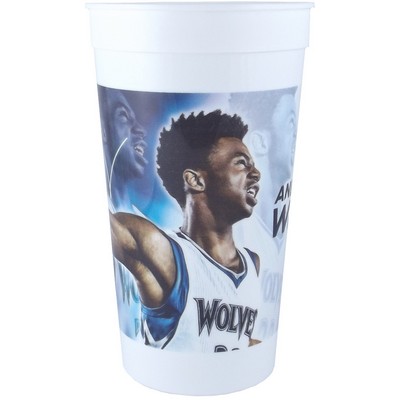 32 Oz. Classic Smooth Walled Plastic Stadium Cup with our RealColor360 Imprint