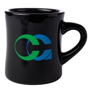 10 Oz. Vitrified Cancun Diner Mug (Black)