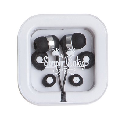 Earphones in Square Case