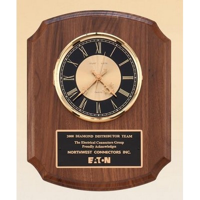 American Walnut Vertical Wall Clock 10 1/2 x 13"