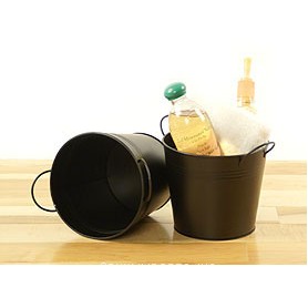 6 1/2" Black Painted Pail w/Side Handles