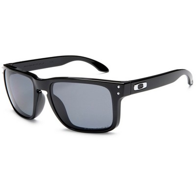 Oakley® Polarized Holbrook Sunglasses - Polished Black/Gray Polarized Lens