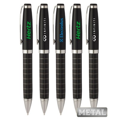 Union Printed, Promotional "Ebon" Grid All Metal Twister Pen