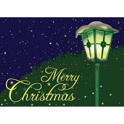 Lamp Post Merry Christmas Greeting Card