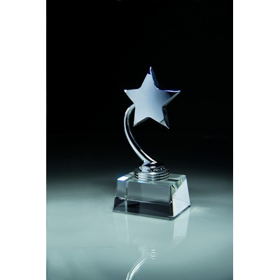 Silver Star Crystal & Metal Award - 7 1/2'' h