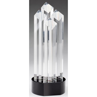 Rising 4 Diamond Crystal Tower Award - 9 3/4'' H