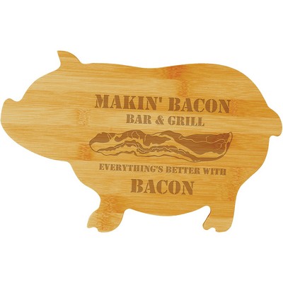 13.75" x 8.75" Bamboo Pig Shaped Cutting Board