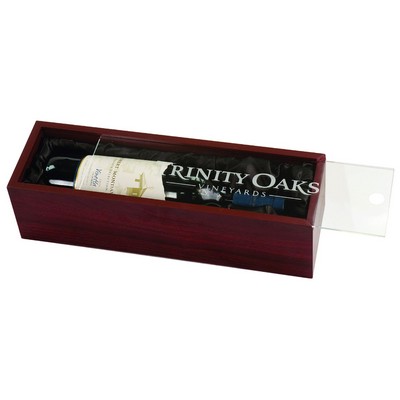 Engraved Rosewood Finish Gift Box With Acrylic Lid