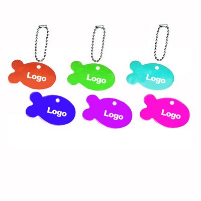 Fish Shape Metal Pet ID Tags Key Chain