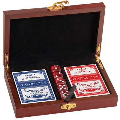 Rosewood Finish Card and Dice Set