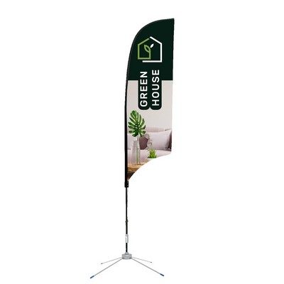 15ft Concave Shaped Feather Flag - 2 Side Imprint