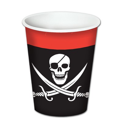 Pirate Beverage Cups w/ Skull & Crossed Cutlasses