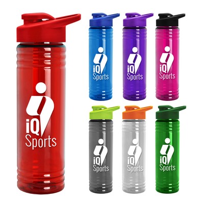 24 Oz. Slim Fit Sports Water Bottle w/Drink-Thru Lid