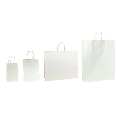 White Kraft Shopping Bag (8" x4 3/4" x10½")