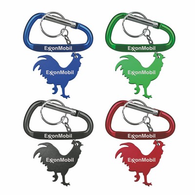 Rooster Shape Bottle Opener w/Key Chain & 7 Cm Carabiner